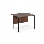 Maestro 25 straight desk 1000mm x 800mm - black H-frame leg, walnut top MH10KW