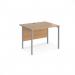 Maestro 25 straight desk 1000mm x 800mm - silver H-frame leg, beech top MH10SB