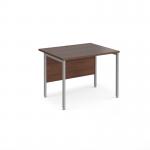 Maestro 25 straight desk 1000mm x 800mm - silver H-frame leg, walnut top MH10SW