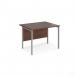 Maestro 25 straight desk 1000mm x 800mm - silver H-frame leg, walnut top MH10SW