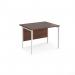 Maestro 25 straight desk 1000mm x 800mm - white H-frame leg, walnut top MH10WHW