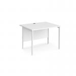 Maestro 25 straight desk 1000mm x 800mm - white H-frame leg, white top MH10WHWH