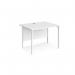 Maestro 25 straight desk 1000mm x 800mm - white H-frame leg, white top MH10WHWH