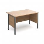Maestro 25 GL straight desk with side modesty panels 1200mm x 800mm - graphite H-Frame and beech top