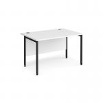 Maestro 25 straight desk 1200mm x 800mm - black H-frame leg, white top MH12KWH