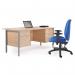 Maestro 25 straight desk 1200mm x 800mm with 2 drawer pedestal - silver H-frame leg, beech top MH12P2SB