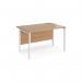 Maestro 25 straight desk 1200mm x 800mm - white H-frame leg, beech top MH12WHB