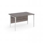 Maestro 25 straight desk 1200mm x 800mm - white H-frame leg, grey oak top MH12WHGO