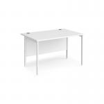 Maestro 25 straight desk 1200mm x 800mm - white H-frame leg, white top MH12WHWH