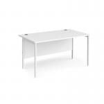 Maestro 25 straight desk 1400mm x 800mm - white H-frame leg, white top MH14WHWH