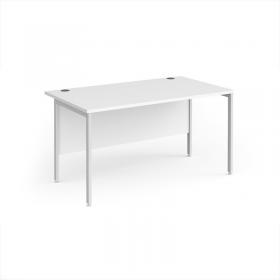 Maestro 25 straight desk 1400mm x 800mm - white H-frame leg, white top MH14WHWH