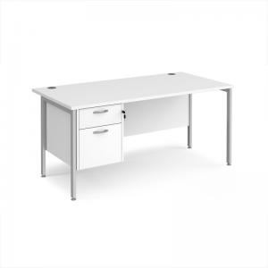 Maestro 25 straight desk 1600mm x 800mm with 2 drawer pedestal -