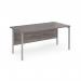 Maestro 25 straight desk 1600mm x 800mm - silver H-frame leg, grey oak top MH16SGO