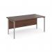 Maestro 25 straight desk 1600mm x 800mm - silver H-frame leg, walnut top MH16SW