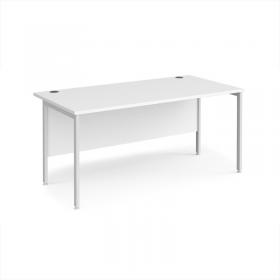 Maestro 25 straight desk 1600mm x 800mm - white H-frame leg, white top MH16WHWH