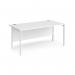 Maestro 25 straight desk 1600mm x 800mm - white H-frame leg, white top MH16WHWH