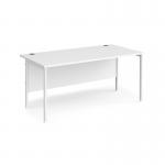 Maestro 25 straight desk 1600mm x 800mm - white H-frame leg, white top MH16WHWH