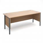 Maestro 25 GL straight desk with side modesty panels 1800mm x 800mm - graphite H-Frame and beech top