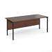 Maestro 25 straight desk 1800mm x 800mm - black H-frame leg, walnut top MH18KW