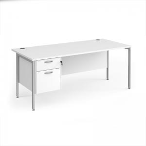 Maestro 25 straight desk 1800mm x 800mm with 2 drawer pedestal -