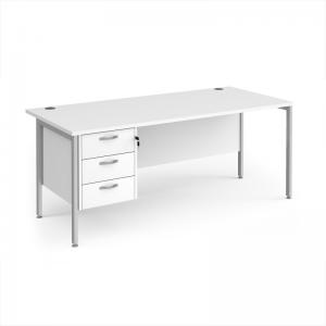 Maestro 25 straight desk 1800mm x 800mm with 3 drawer pedestal -