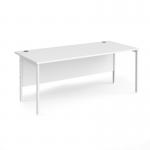 Maestro 25 straight desk 1800mm x 800mm - white H-frame leg, white top MH18WHWH