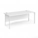 Maestro 25 straight desk 1800mm x 800mm - white H-frame leg, white top MH18WHWH