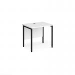 Maestro 25 straight desk 800mm x 600mm - black H-frame leg and white top