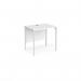 Maestro 25 straight desk 800mm x 600mm - white H-frame leg, white top MH608WHWH