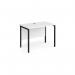 Maestro 25 straight desk 1000mm x 600mm - black H-frame leg, white top MH610KWH