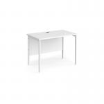 Maestro 25 straight desk 1000mm x 600mm - white H-frame leg and white top