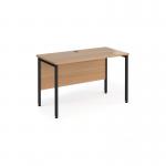 Maestro 25 straight desk 1200mm x 600mm - black H-frame leg, beech top MH612KB