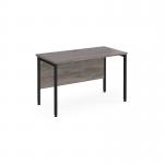 Maestro 25 straight desk 1200mm x 600mm - black H-frame leg, grey oak top MH612KGO