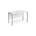 Maestro 25 straight desk 1200mm x 600mm - silver H-frame leg, white top MH612SWH