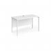 Maestro 25 straight desk 1200mm x 600mm - white H-frame leg, white top MH612WHWH