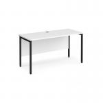 Maestro 25 straight desk 1400mm x 600mm - black H-frame leg, white top MH614KWH