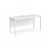 Maestro 25 straight desk 1400mm x 600mm - white H-frame leg, white top MH614WHWH