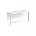 Maestro 25 straight desk 1400mm x 600mm - white H-frame leg, white top MH614WHWH