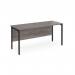 Maestro 25 straight desk 1600mm x 600mm - black H-frame leg, grey oak top MH616KGO