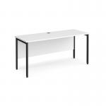 Maestro 25 straight desk 1600mm x 600mm - black H-frame leg, white top MH616KWH