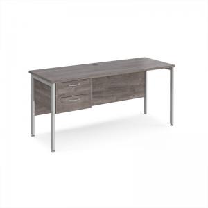 Maestro 25 straight desk 1600mm x 600mm with 2 drawer pedestal -