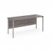 Maestro 25 straight desk 1600mm x 600mm - silver H-frame leg, grey oak top MH616SGO