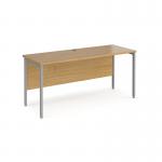 Maestro 25 straight desk 1600mm x 600mm - silver H-frame leg, oak top MH616SO