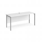 Maestro 25 straight desk 1600mm x 600mm - silver H-frame leg, white top MH616SWH