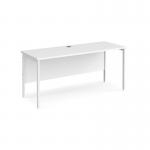 Maestro 25 straight desk 1600mm x 600mm - white H-frame leg, white top MH616WHWH