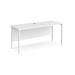 Maestro 25 straight desk 1600mm x 600mm - white H-frame leg, white top MH616WHWH