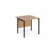 Maestro 25 straight desk 800mm x 800mm - black H-frame leg, beech top MH8KB