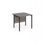 Maestro 25 straight desk 800mm x 800mm - black H-frame leg, grey oak top MH8KGO