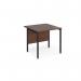 Maestro 25 straight desk 800mm x 800mm - black H-frame leg, walnut top MH8KW