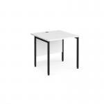 Maestro 25 straight desk 800mm x 800mm - black H-frame leg, white top MH8KWH